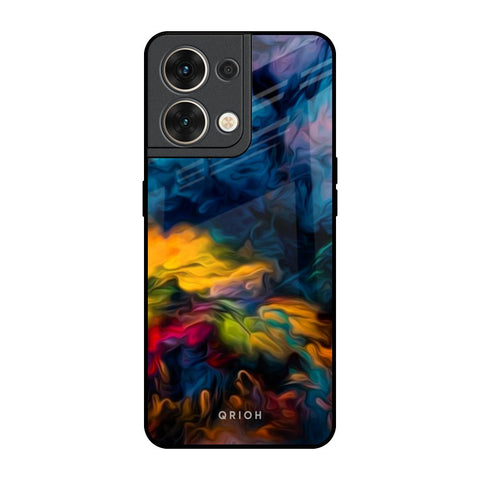 Multicolor Oil Painting Oppo Reno8 5G Glass Back Cover Online