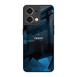 Polygonal Blue Box Oppo Reno8 5G Glass Back Cover Online