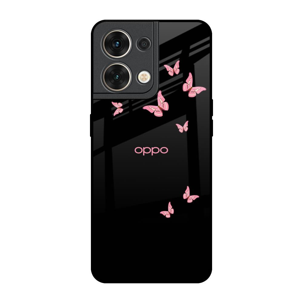 Fly Butterfly Oppo Reno8 5G Glass Back Cover Online