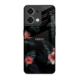 Tropical Art Flower Oppo Reno8 5G Glass Back Cover Online