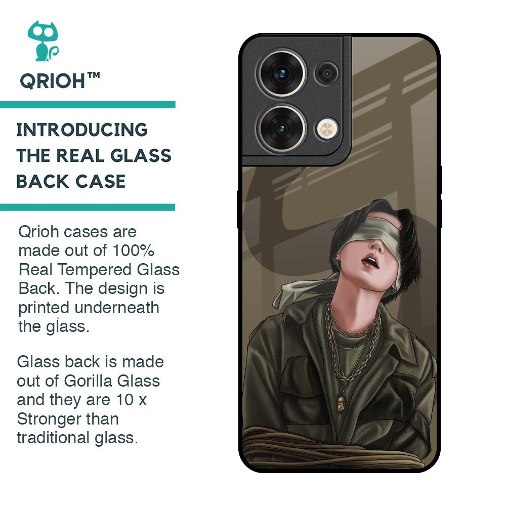 Blind Fold Glass Case for Oppo Reno8 5G