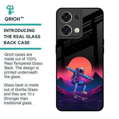 Retro Astronaut Glass Case for Oppo Reno8 5G