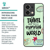 Travel Stamps Glass Case for Oppo Reno8 5G