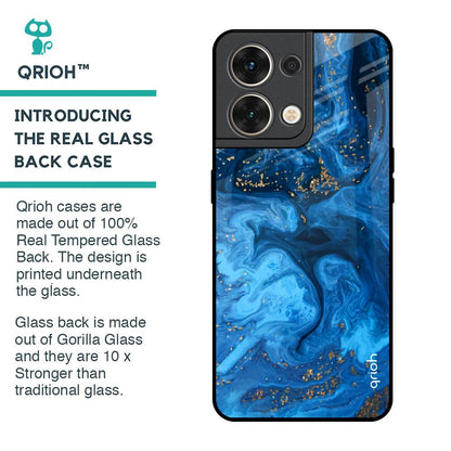 Gold Sprinkle Glass Case for Oppo Reno8 5G