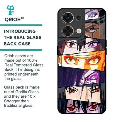 Anime Eyes Glass Case for Oppo Reno8 5G