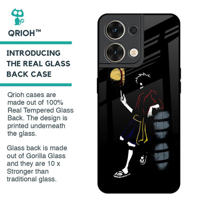 Luffy Line Art Glass Case for Oppo Reno8 5G