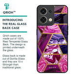Electroplated Geometric Marble Glass Case for Oppo Reno8 5G