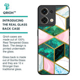 Seamless Green Marble Glass Case for Oppo Reno8 5G