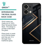 Sleek Golden & Navy Glass Case for Oppo Reno8 5G