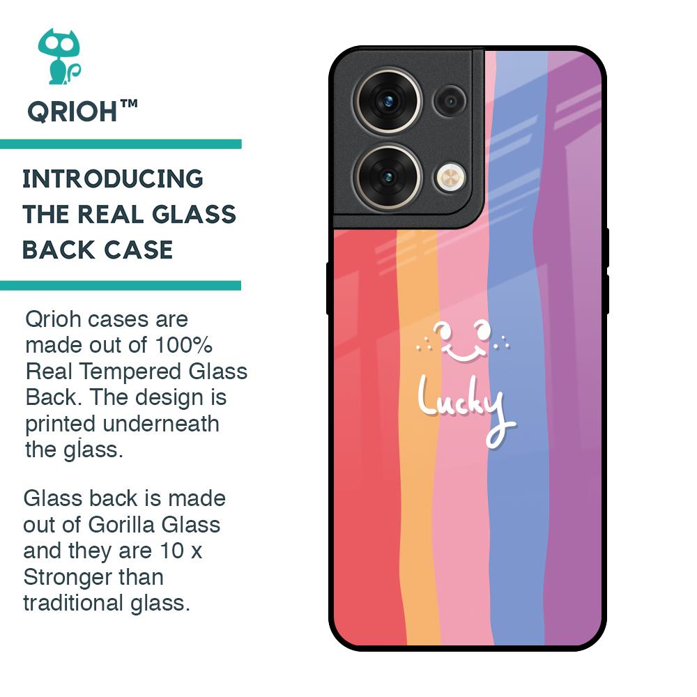 Lucky Abstract Glass Case for Oppo Reno8 5G