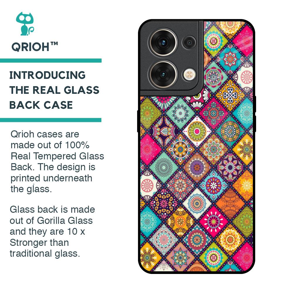 Multicolor Mandala Glass Case for Oppo Reno8 5G