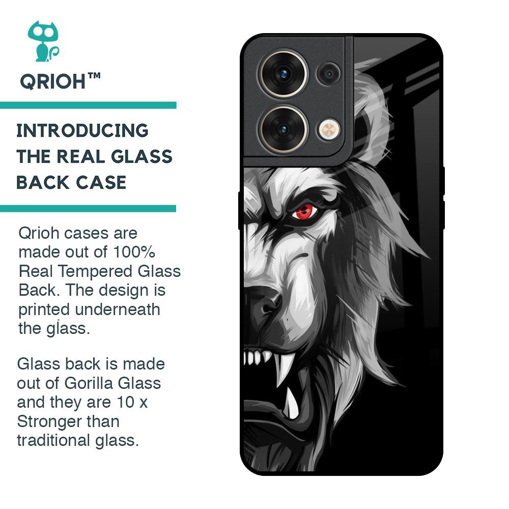 Wild Lion Glass Case for Oppo Reno8 5G