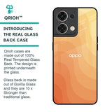 Orange Curve Pattern Glass Case for Oppo Reno8 5G