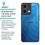 Blue Wave Abstract Glass Case for Oppo Reno8 5G