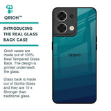Green Triangle Pattern Glass Case for Oppo Reno8 5G