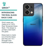 Blue Rhombus Pattern Glass Case for Oppo Reno8 5G