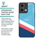Pink & White Stripes Glass Case For Oppo Reno8 5G