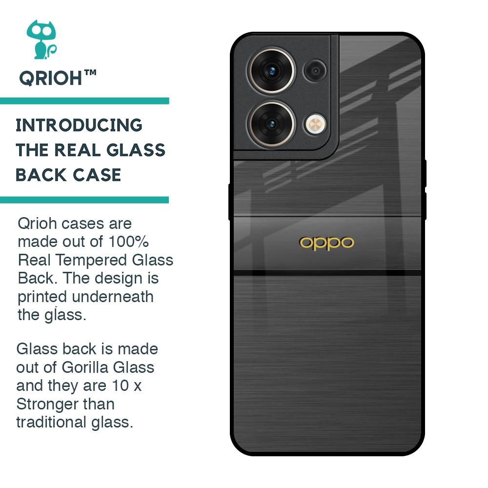 Grey Metallic Glass Case For Oppo Reno8 5G