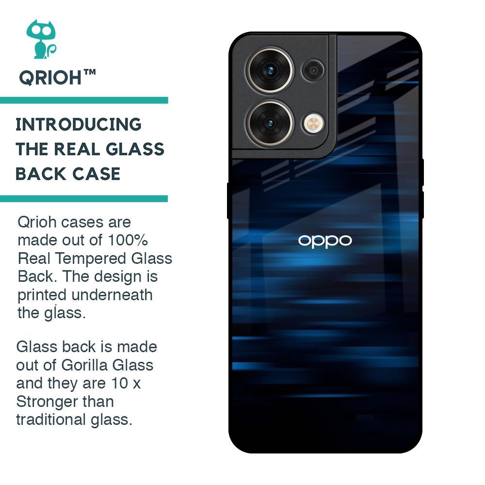 Blue Rough Abstract Glass Case for Oppo Reno8 5G