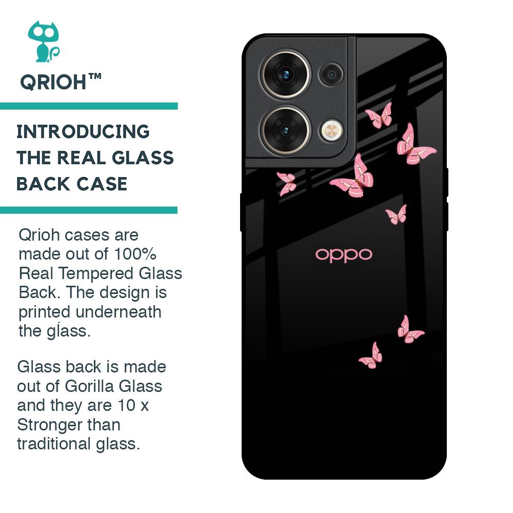Fly Butterfly Glass Case for Oppo Reno8 5G