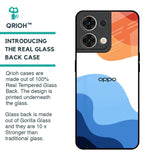Wavy Color Pattern Glass Case for Oppo Reno8 5G