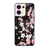 Black Cherry Blossom Oppo Reno8 5G Glass Cases & Covers Online
