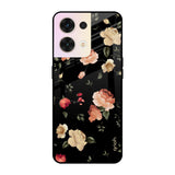 Black Spring Floral Oppo Reno8 5G Glass Cases & Covers Online