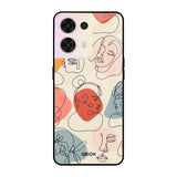Abstract Faces Oppo Reno8 5G Glass Cases & Covers Online