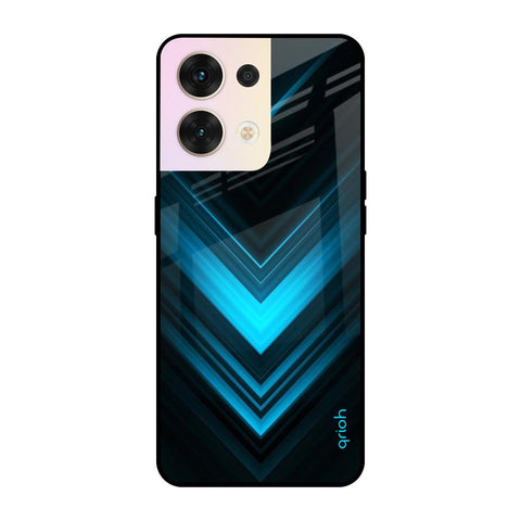 Vertical Blue Arrow Oppo Reno8 5G Glass Cases & Covers Online