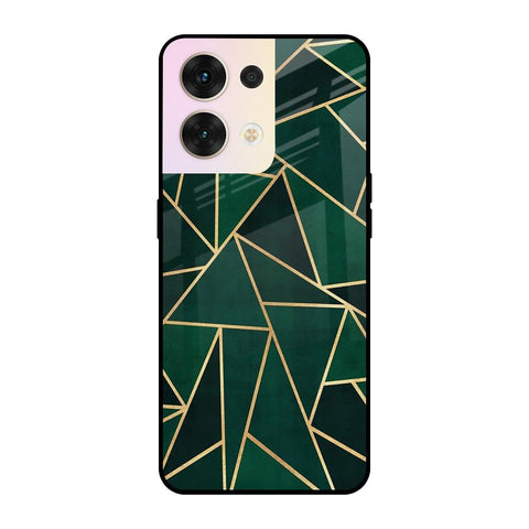 Abstract Green Oppo Reno8 5G Glass Cases & Covers Online