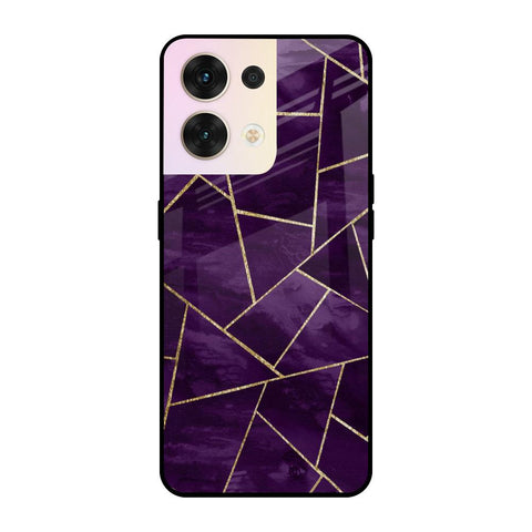 Geometric Purple Oppo Reno8 5G Glass Cases & Covers Online