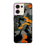 Camouflage Orange Oppo Reno8 5G Glass Cases & Covers Online