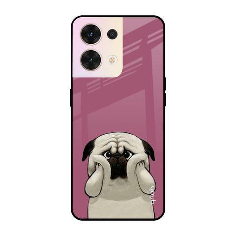 Funny Pug Face Oppo Reno8 5G Glass Cases & Covers Online