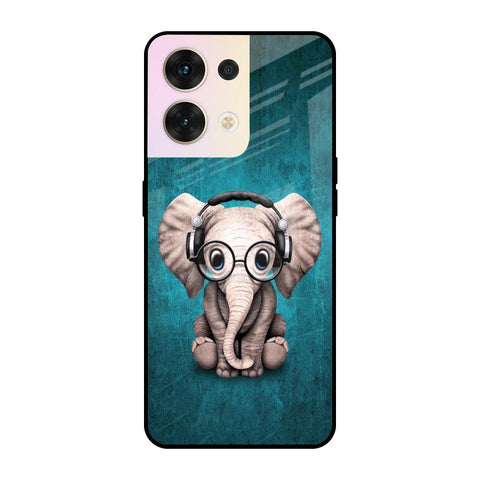 Adorable Baby Elephant Oppo Reno8 5G Glass Cases & Covers Online
