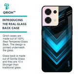 Vertical Blue Arrow Glass Case For Oppo Reno8 5G