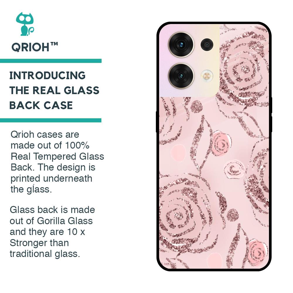 Shimmer Roses Glass case for Oppo Reno8 5G