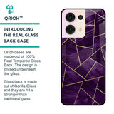 Geometric Purple Glass Case For Oppo Reno8 5G