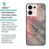 Pink And Grey Marble Glass Case For Oppo Reno8 5G