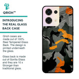 Camouflage Orange Glass Case For Oppo Reno8 5G