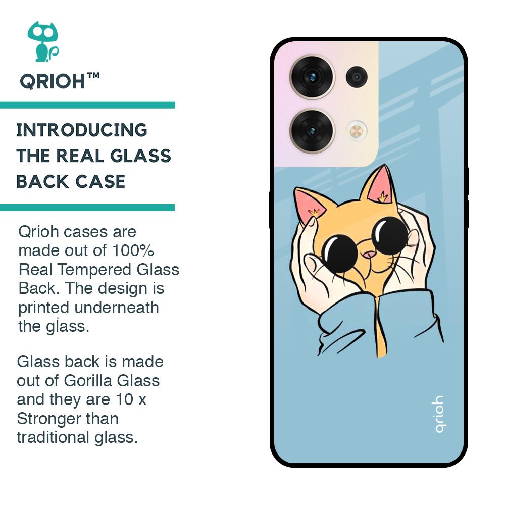 Adorable Cute Kitty Glass Case For Oppo Reno8 5G