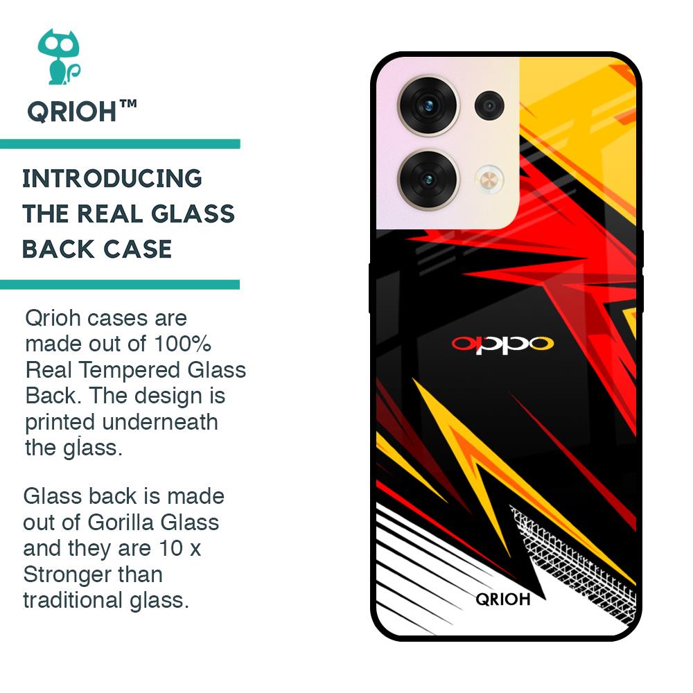 Race Jersey Pattern Glass Case For Oppo Reno8 5G