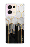 Hexagonal Pattern Oppo Reno8 5G Back Cover