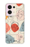 Abstract Faces Oppo Reno8 5G Back Cover