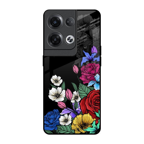 Rose Flower Bunch Art Oppo Reno8 Pro 5G Glass Back Cover Online