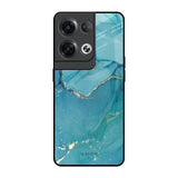 Blue Golden Glitter Oppo Reno8 Pro 5G Glass Back Cover Online