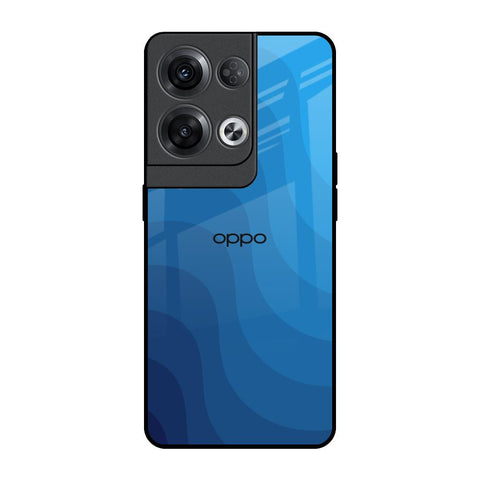 Blue Wave Abstract Oppo Reno8 Pro 5G Glass Back Cover Online