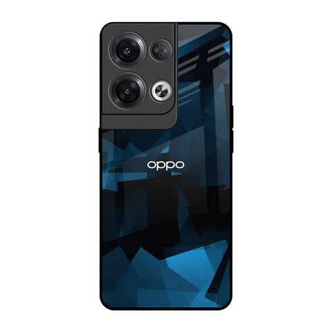 Polygonal Blue Box Oppo Reno8 Pro 5G Glass Back Cover Online