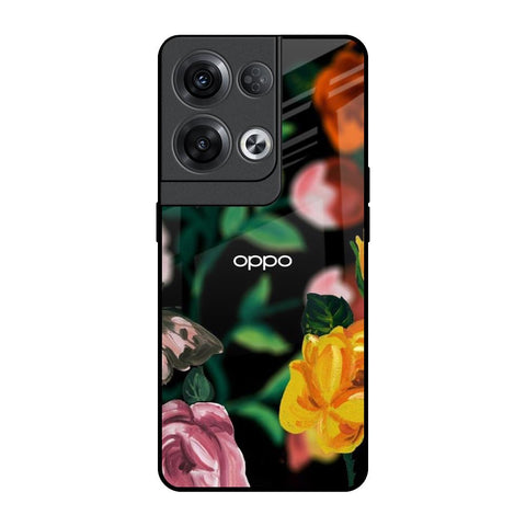 Flowers & Butterfly Oppo Reno8 Pro 5G Glass Back Cover Online