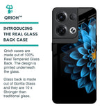 Half Blue Flower Glass Case for Oppo Reno8 Pro 5G