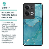 Blue Golden Glitter Glass Case for Oppo Reno8 Pro 5G